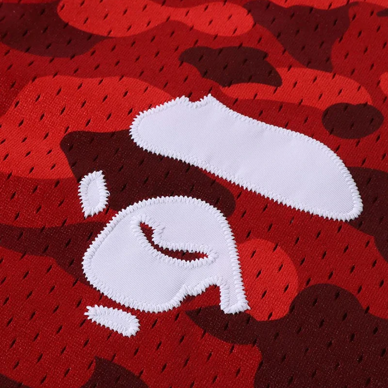 BAPE Red Color Camo Warm Up Shirt - Image 4