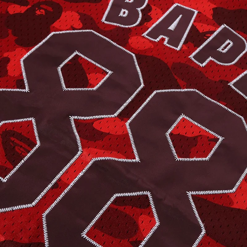 BAPE Red Color Camo Warm Up Shirt - Image 3