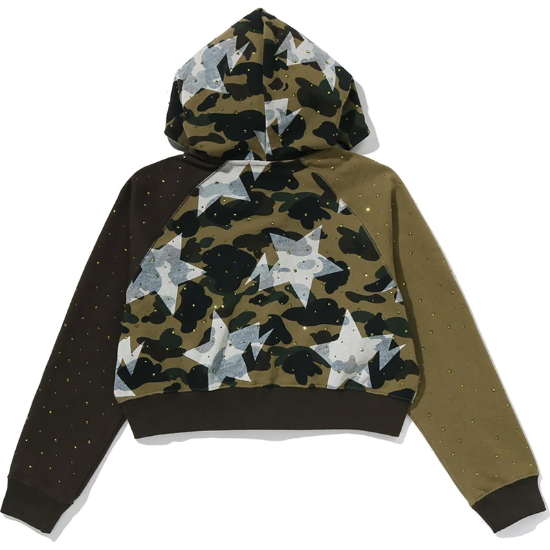 BAPE STA Over Print 1st Camo Crystal Stone College Full Zip Hoodie - Image 2