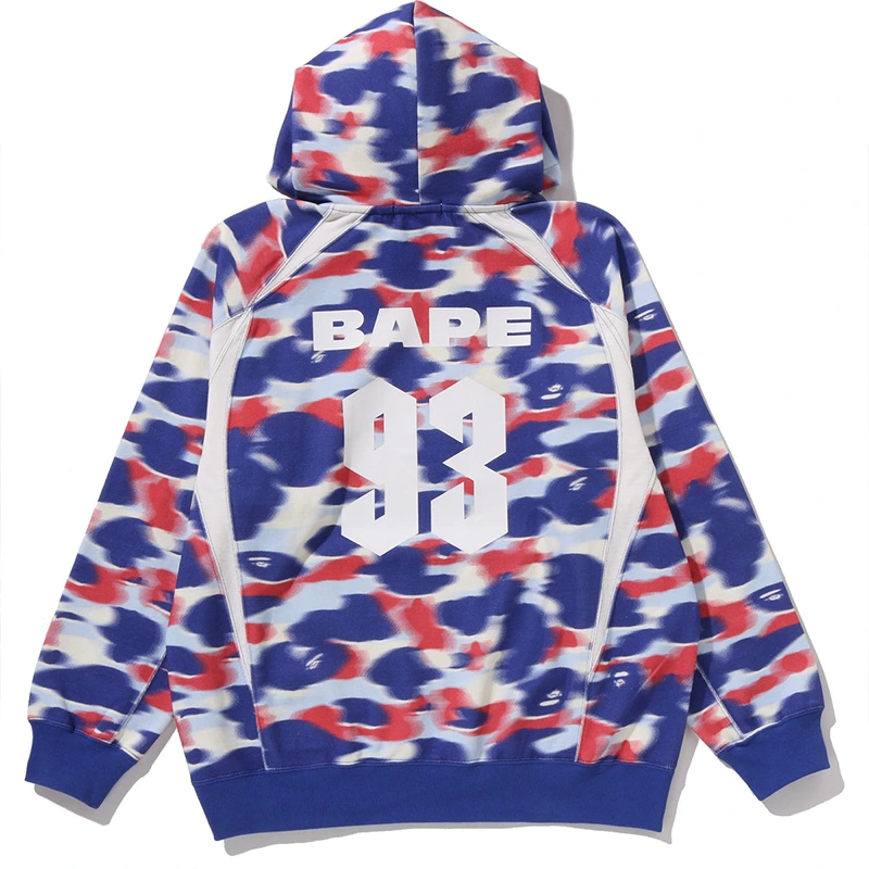 BAPE Screen Blue Camo Football Logo Relaxed Fit Pullover Hoodie - Image 2