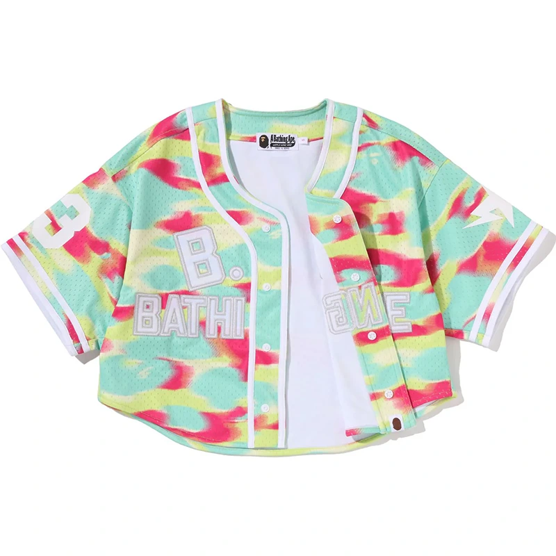 BAPE Screen Camo Multi Logo Baseball Shirt - Image 2