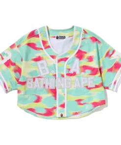 BAPE Screen Camo Multi Logo Baseball Shirt