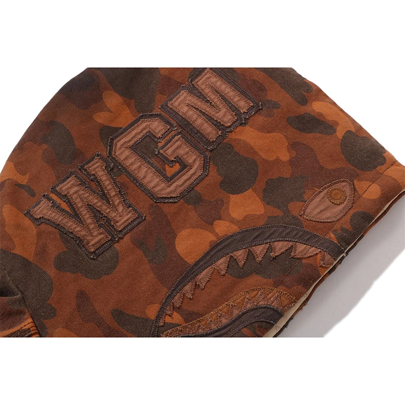 BAPE Solid 1st Camo Reversible Shark Zip Heavy Jacket - Image 5