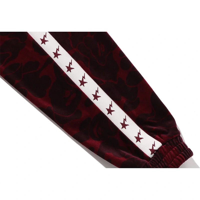 BAPE Solid Burgundy Camo Velour Metal One Point Relaxed Fit Track Jacket - Image 4