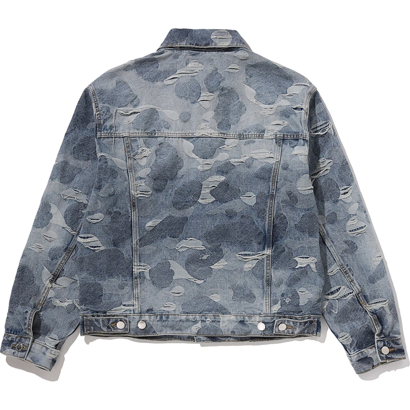 BAPE Solid Camo Jacquard Denim Trucker Jacket - Image 2