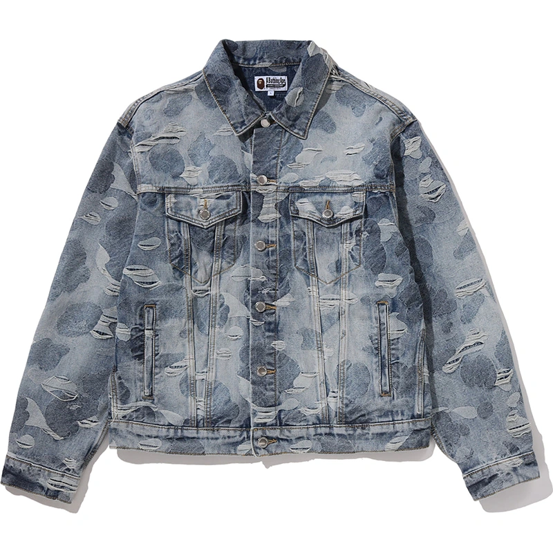BAPE Solid Camo Jacquard Denim Trucker Jacket