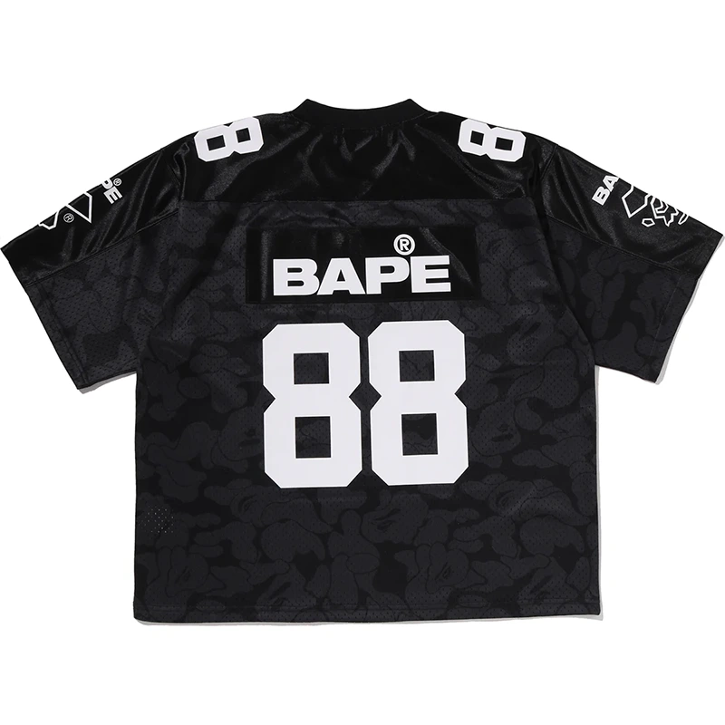 BAPE Solid Camo Multi Logo Relaxed Fit Football Jersey Tee - Image 2