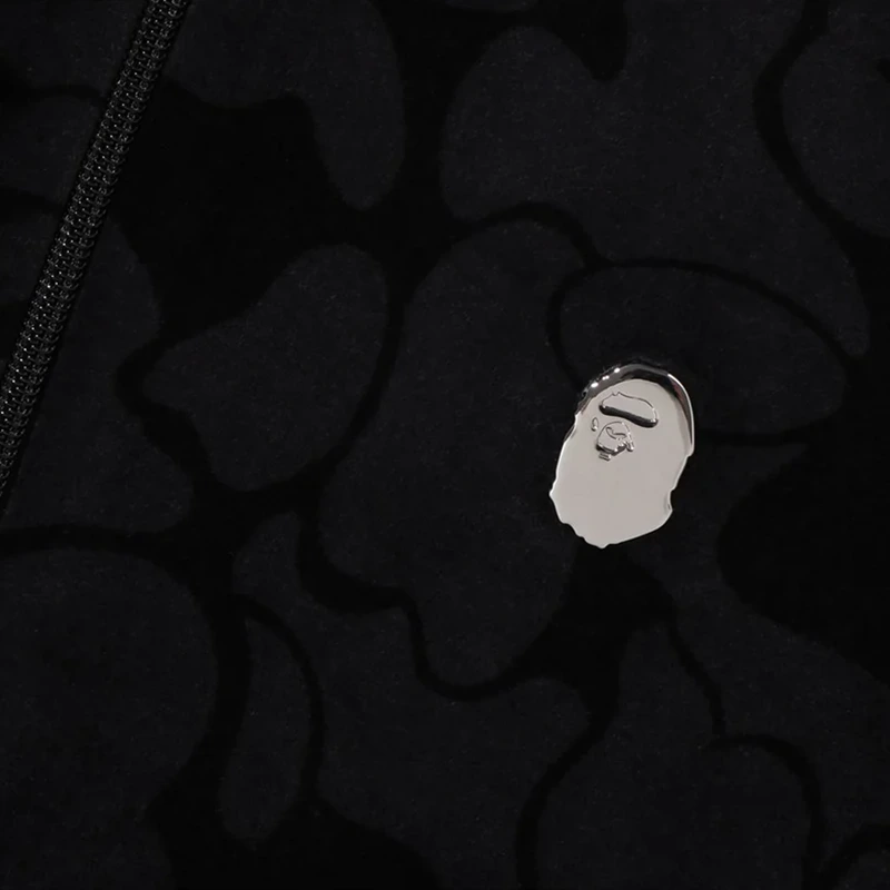 BAPE Solid Camo Velour Metal One Point Relaxed Fit Track Jacket - Image 3