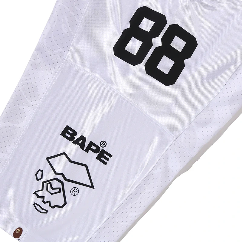 BAPE Solid White Camo Multi Logo Relaxed Fit Football Jersey Tee - Image 3