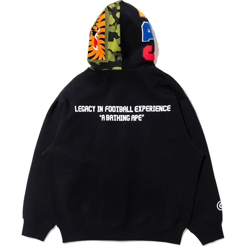 BAPE X CR7 Black Life Logo Relaxed Fit Shark Full Zip Hoodie - Image 4