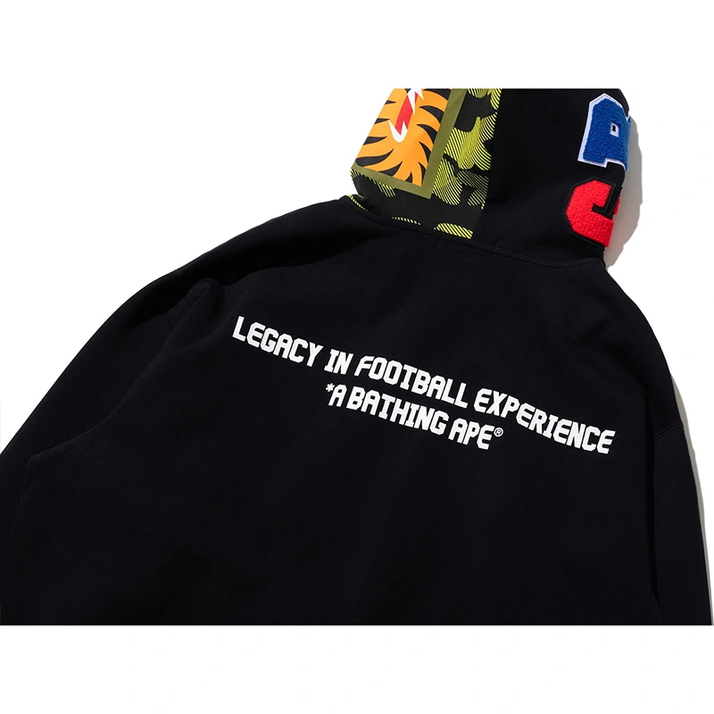 BAPE X CR7 Black Life Logo Relaxed Fit Shark Full Zip Hoodie - Image 6