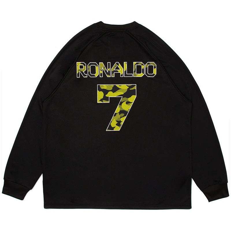 BAPE X CR7 Black Life Multi Logo Poly Relaxed Fit Football Jersey - Image 2
