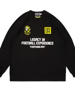 BAPE X CR7 Black Life Multi Logo Poly Relaxed Fit Football Jersey