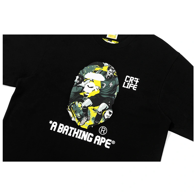 BAPE X CR7 Life Graphic A Bathing Ape Relaxed Fit Tee - Image 3