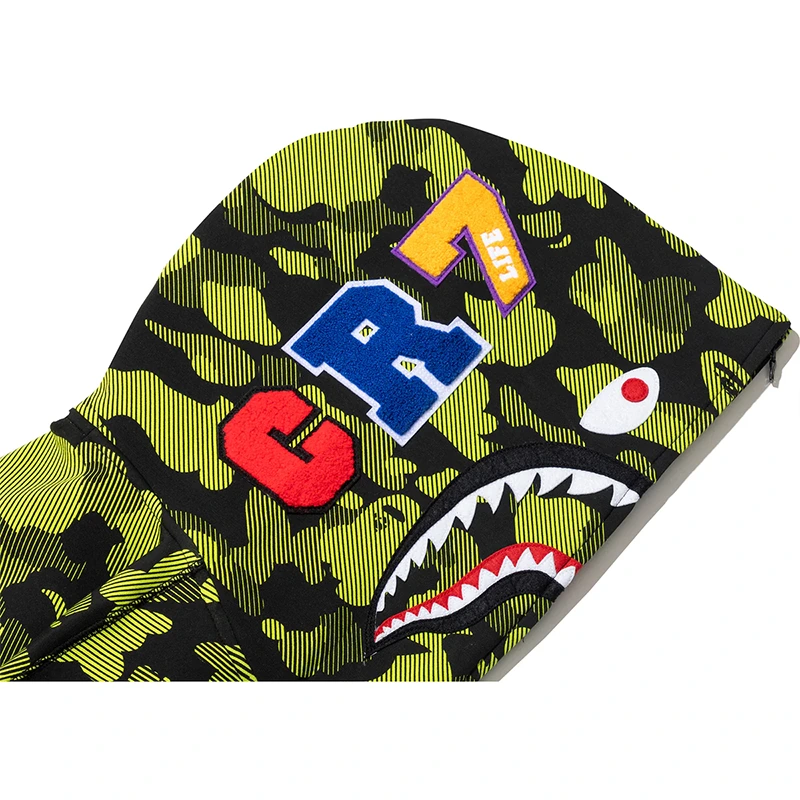 BAPE X CR7 Life Logo Relaxed Fit Shark Full Zip Hoodie - Image 6