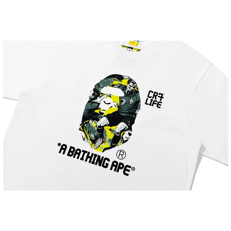 BAPE X CR7 White Life Graphic A Bathing Ape Relaxed Fit Tee - Image 2