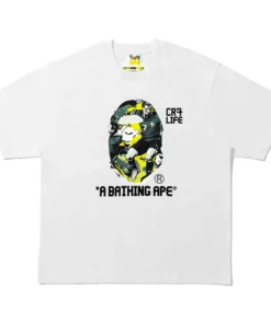 BAPE X CR7 White Life Graphic A Bathing Ape Relaxed Fit Tee