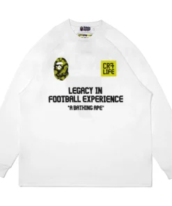 BAPE X CR7 White Life Multi Logo Poly Relaxed Fit Football Jersey