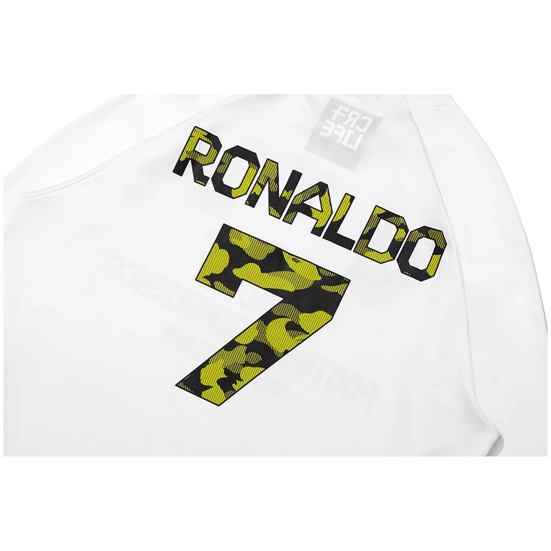 BAPE X CR7 White Life Multi Logo Poly Relaxed Fit Football Jersey - Image 4