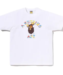 BAPE X Medicom Toy 30th Anniv. College Milo White Tee