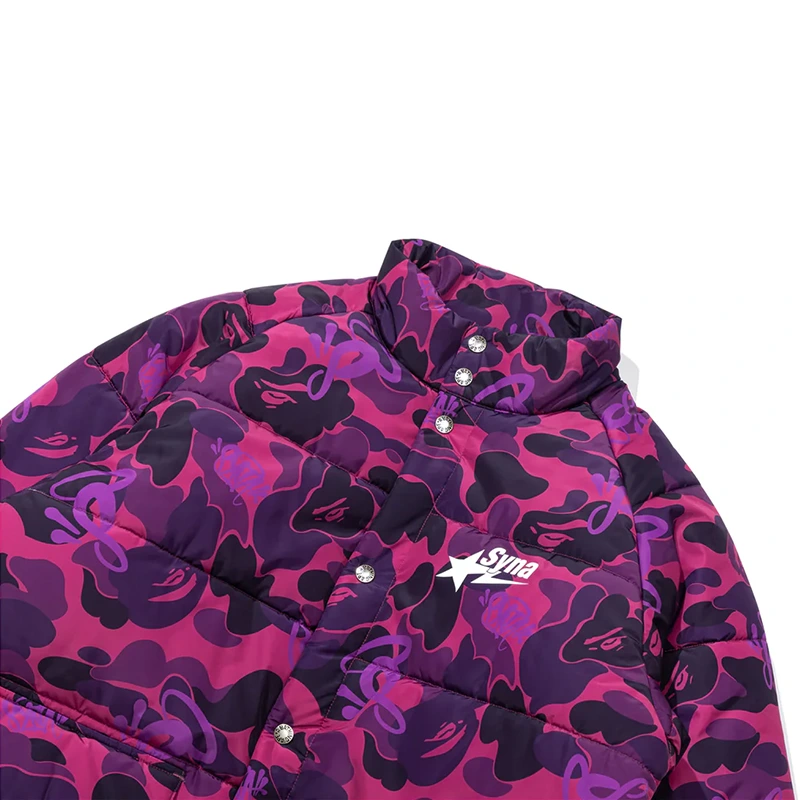 BAPE X Spotify X SYNA By Central Cee Purple Puffer Jacket - Image 3