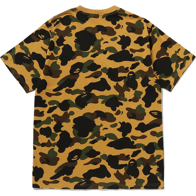 BAPE Yellow 1st Camo Rhinestone Tee - Image 2