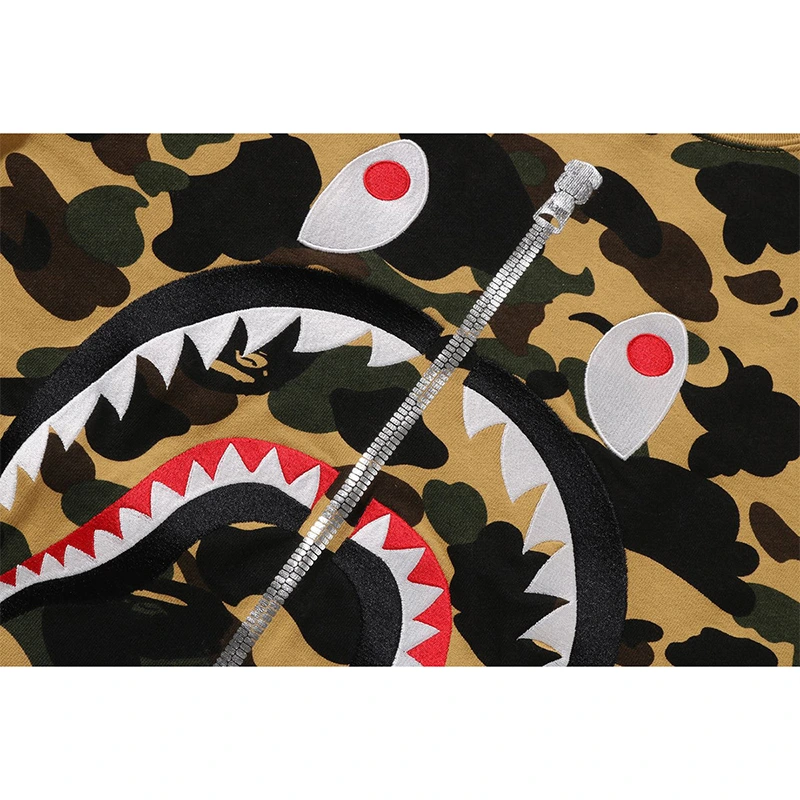 BAPE Yellow Mens 1st Camo Shark Crewneck Sweatshirt - Image 3