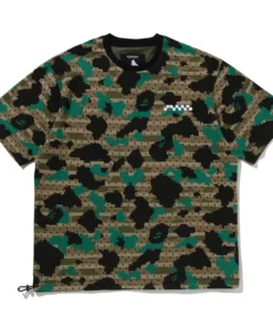BAPE x Kazuki Kuraishi Brown Camo Jacquard Stripe Relaxed Fit Tee