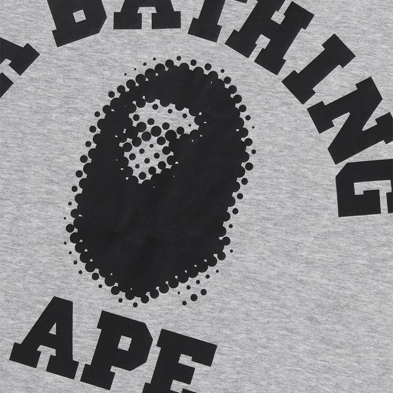 BAPE x Kazuki Kuraishi Grey College Relaxed Fit Sweatshirt - Image 3