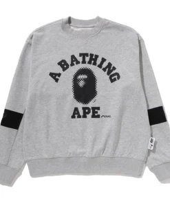 BAPE x Kazuki Kuraishi Grey College Relaxed Fit Sweatshirt
