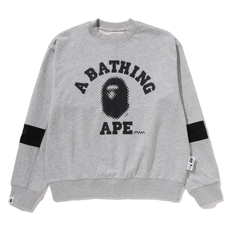 BAPE x Kazuki Kuraishi Grey College Relaxed Fit Sweatshirt