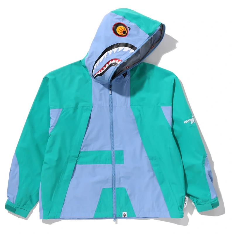 BAPE x Kazuki Kuraishi Shark Zip Turquoise Packable Snowboard Jacket - Image 2
