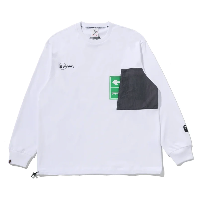 BAPE x Kazuki Kuraishi White Pocket Relaxed Fit Long Tee