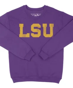 B&B Dry Goods LSU Tigers Athletic Block Fleece Crewneck Sweatshirt