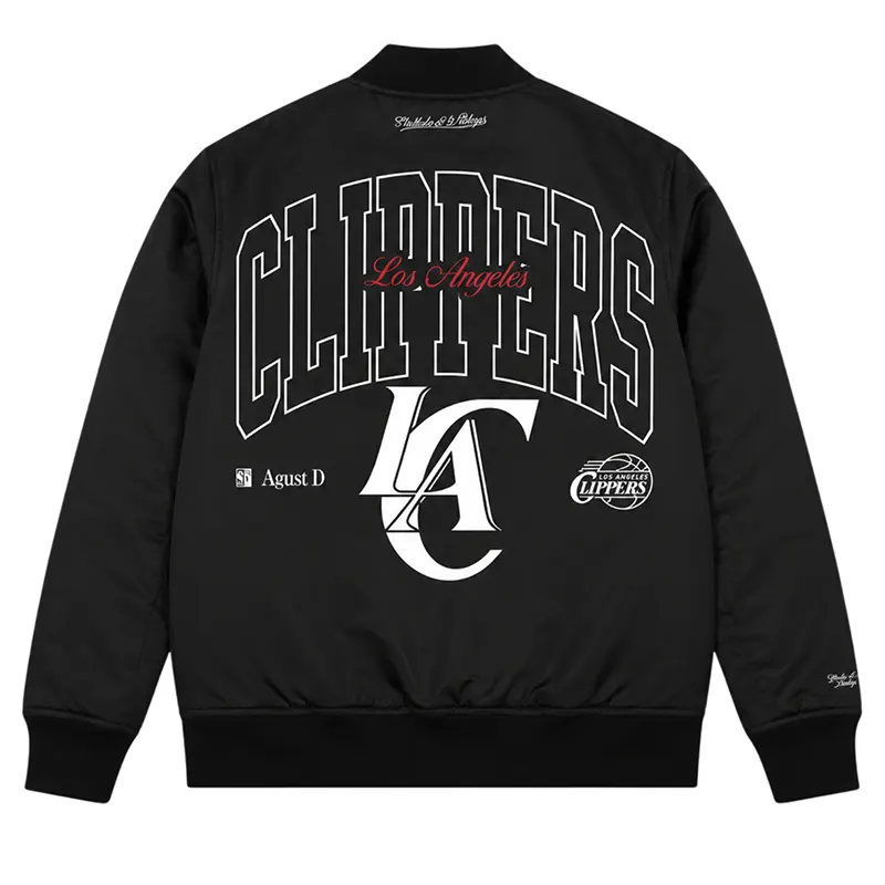 BTS SUGA Clippers Glitch Bomber Jacket - Image 2