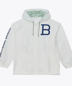 Baltimore Orioles White Yacht Rock Coaches Hooded Windbreaker Jacket