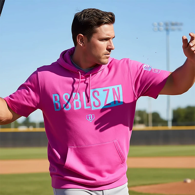 Baseball Lifestyle 101 BSBL-SZN V2 Adult Short Sleeve Hoodie - Image 3