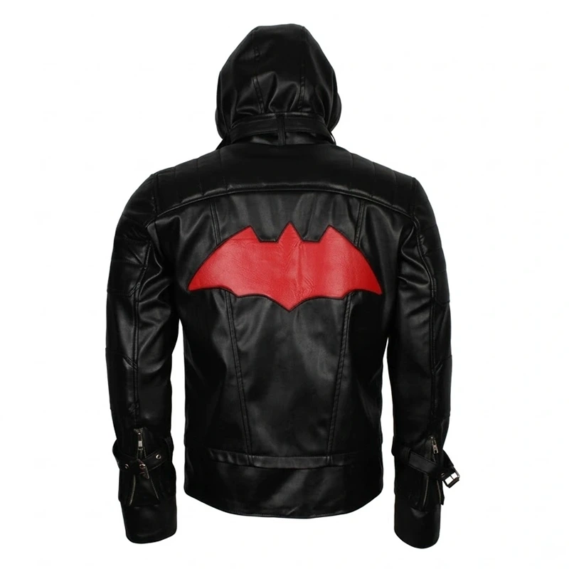 Batman Arkham Knight Hooded Leather Jacket - Image 3