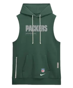 Bay Packers Nike Green Sideline Sleeveless Green Hoodie