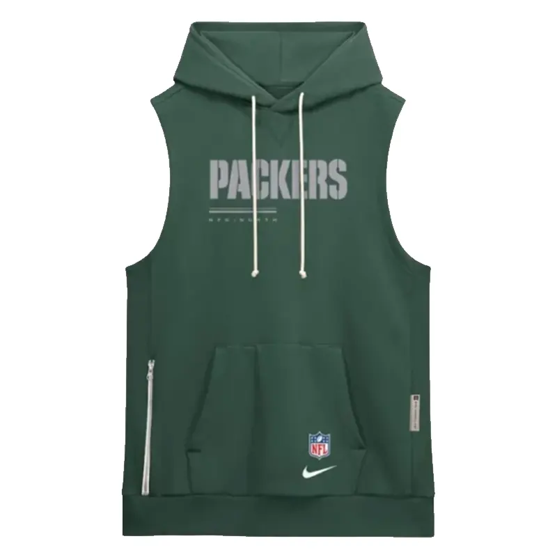 Bay Packers Nike Green Sideline Sleeveless Green Hoodie