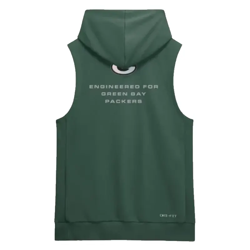 Bay Packers Nike Green Sideline Sleeveless Green Hoodie - Image 2