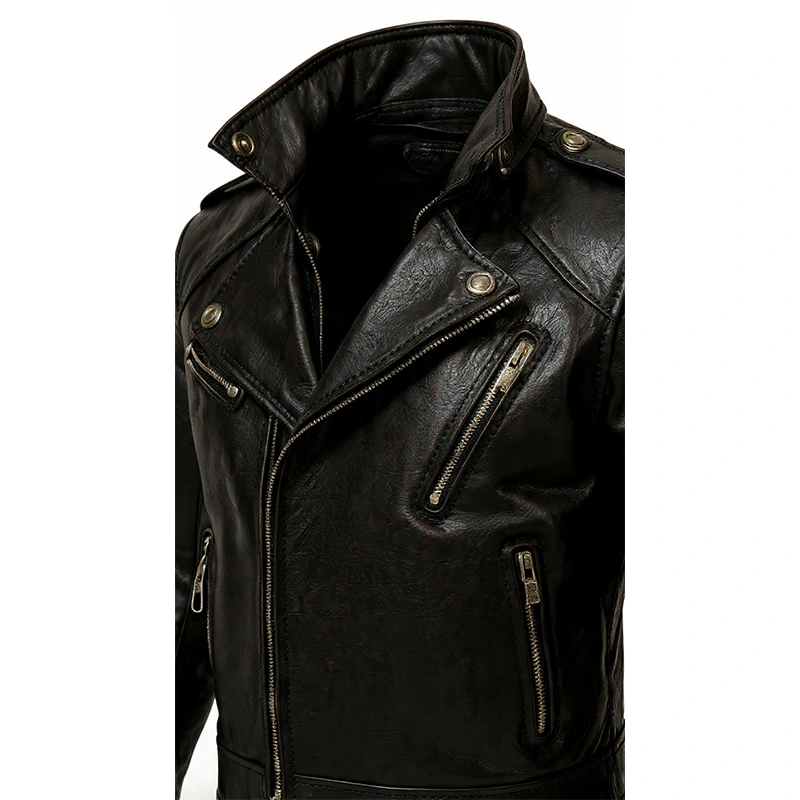 Biker Genuine Cowhide Leather Jacket - Image 2