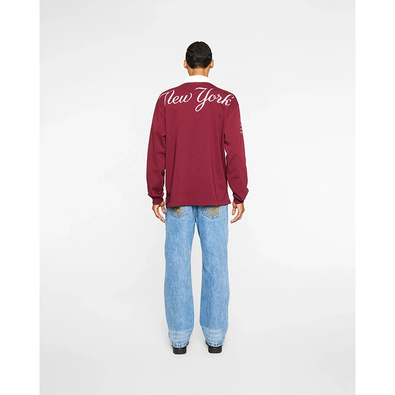 Billionaire Boys Club x New York Yankees Burgundy Long-Sleeve Rugby Shirt - Image 4
