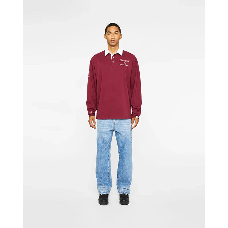 Billionaire Boys Club x New York Yankees Burgundy Long-Sleeve Rugby Shirt - Image 3