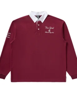 Billionaire Boys Club x New York Yankees Burgundy Long-Sleeve Rugby Shirt