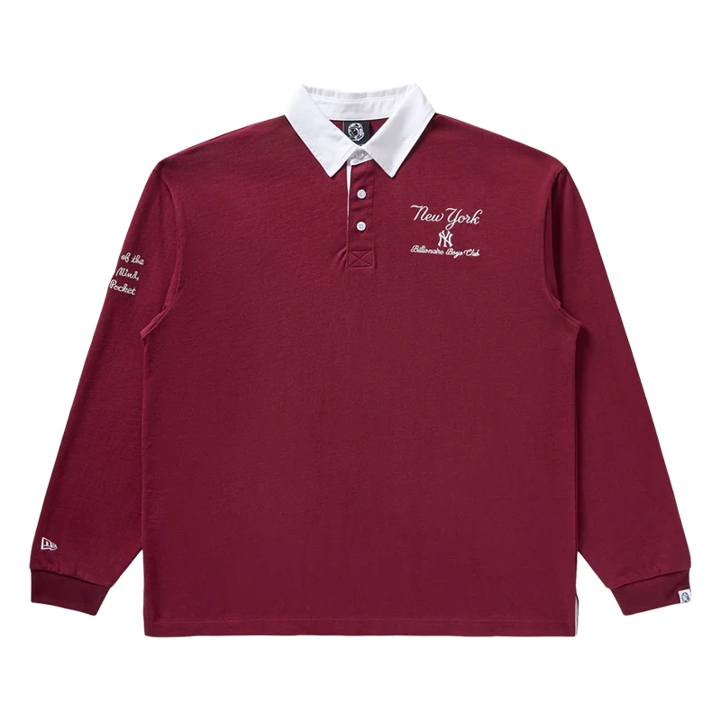 Billionaire Boys Club x New York Yankees Burgundy Long-Sleeve Rugby Shirt