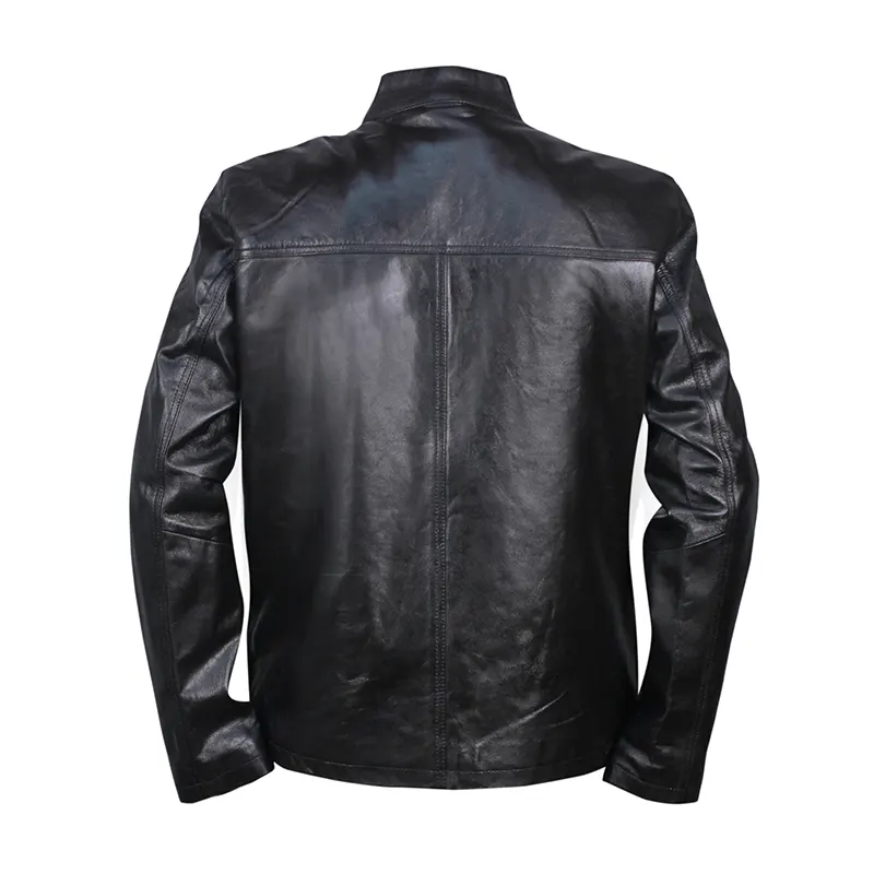 Cafe Racer Black Men's Leather Jacket - Image 2