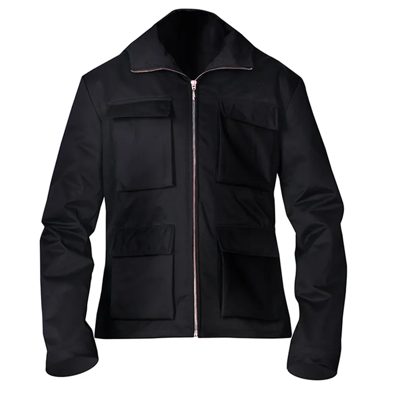 Men's Black Surplus Patch-pocket Shell Cotton Jacket - Image 2