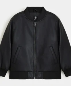 Black Leather Bomber Jacket