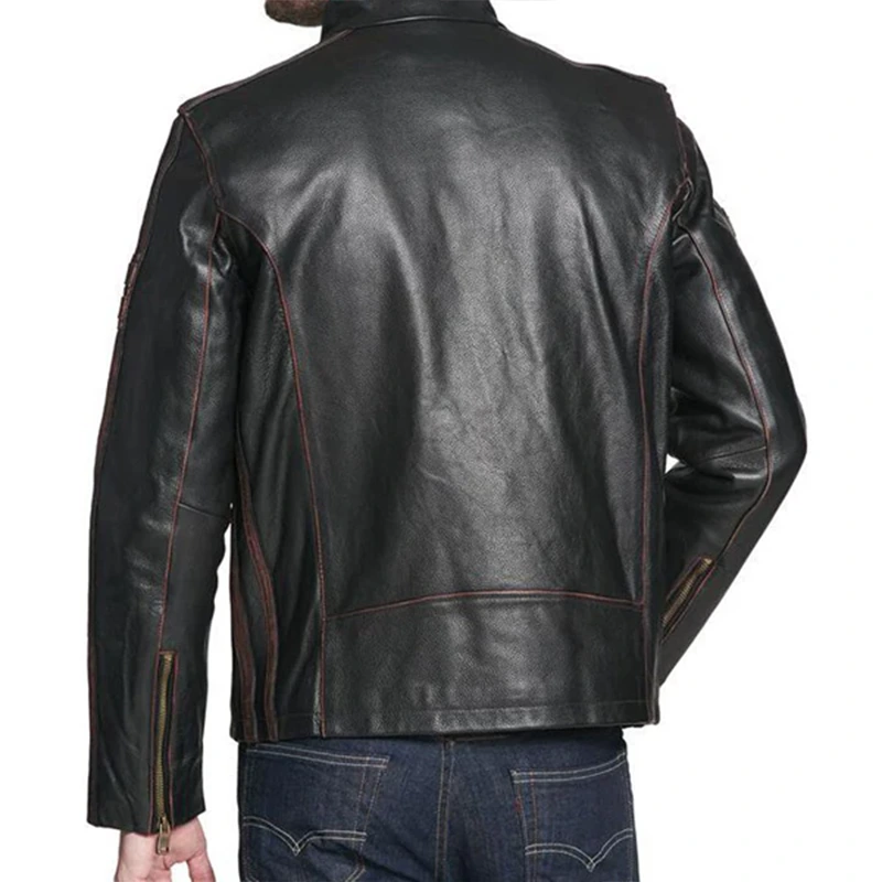 Black Rivet Antique Style Leather Jacket - Image 4